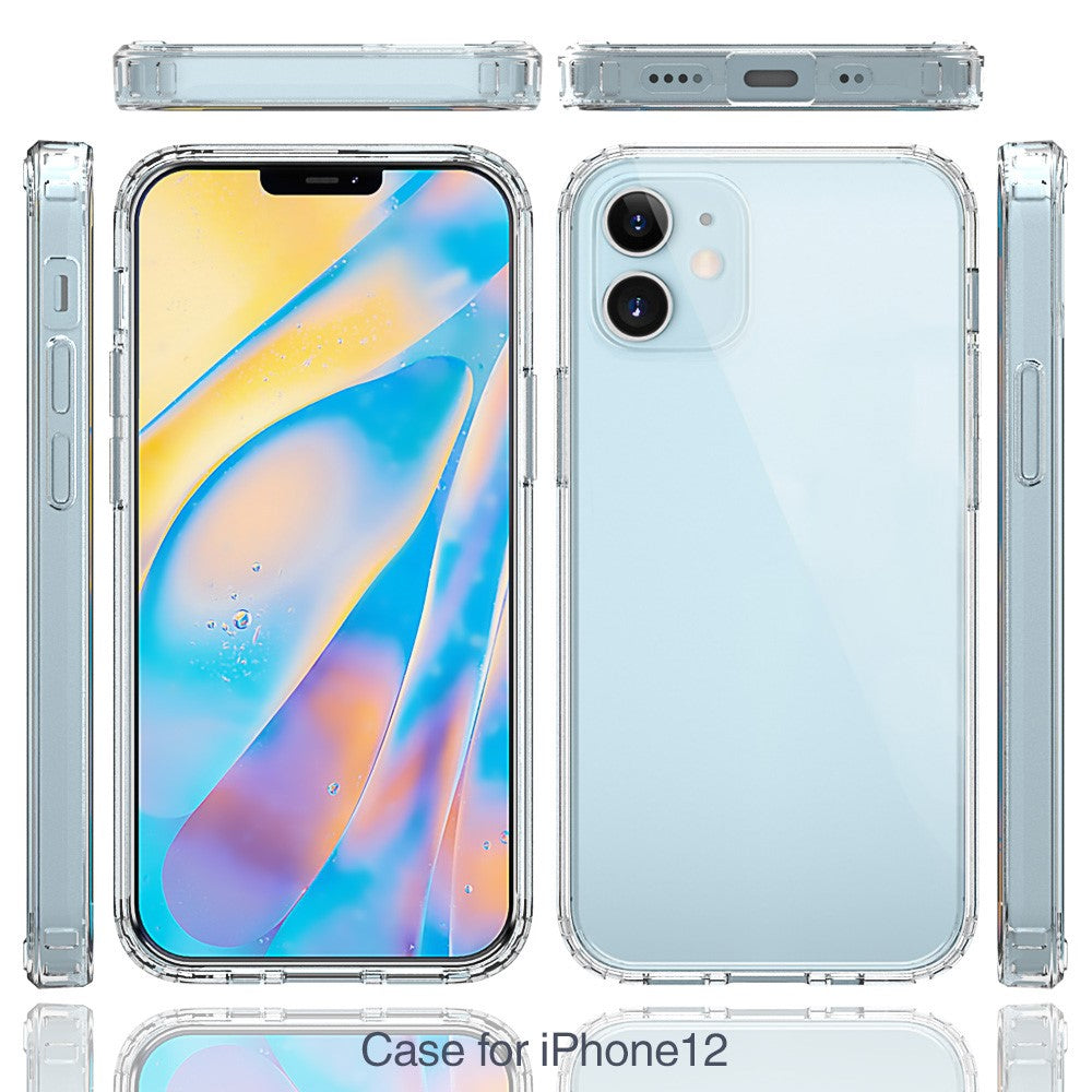 Anti-scratch Acrylic + TPU Hybrid Clear Mobile Phone Case for iPhone 12 mini