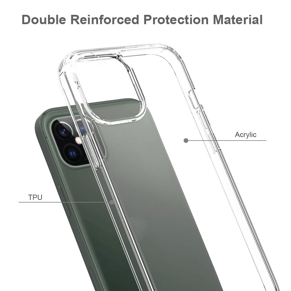 Anti-scratch Acrylic + TPU Hybrid Clear Protection Case for iPhone 12 Pro Max 6.7 inch