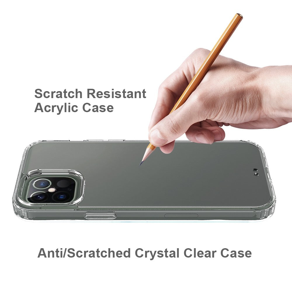 Anti-scratch Acrylic + TPU Hybrid Clear Protection Case for iPhone 12 Pro Max 6.7 inch