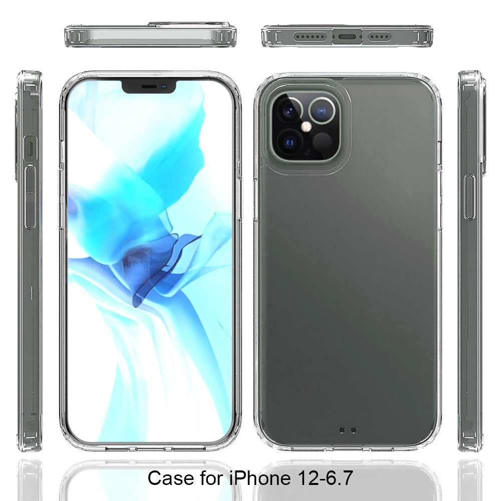 Anti-scratch Acrylic + TPU Hybrid Clear Protection Case for iPhone 12 Pro Max 6.7 inch