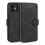 DG.MING Retro Style Leather Wallet Stand Case for iPhone 12 mini