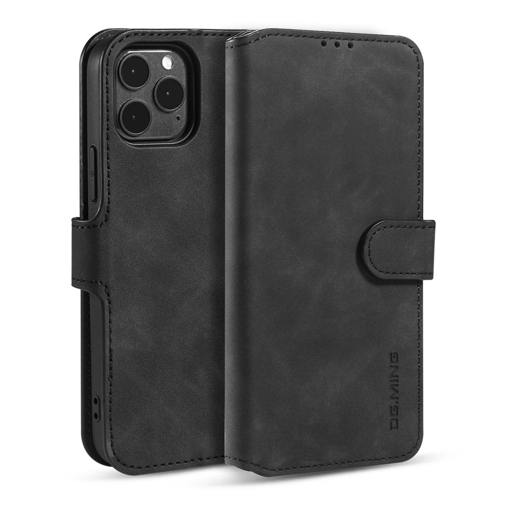 DG.MING Retro Style Leather Wallet Shell for iPhone 12 Pro/12