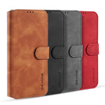 DG.MING Retro Style Leather Wallet Shell for iPhone 12 Pro/12