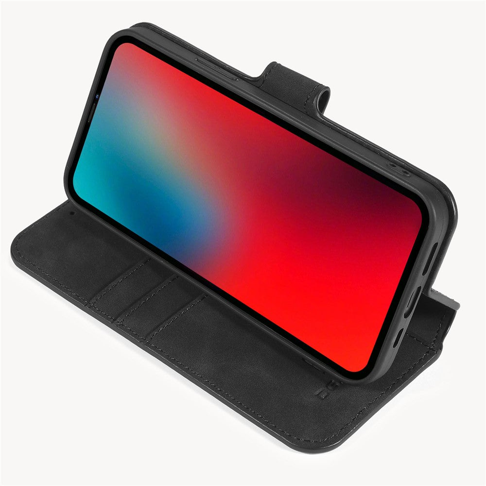 DG.MING Retro Style Leather Wallet Shell for iPhone 12 Pro/12