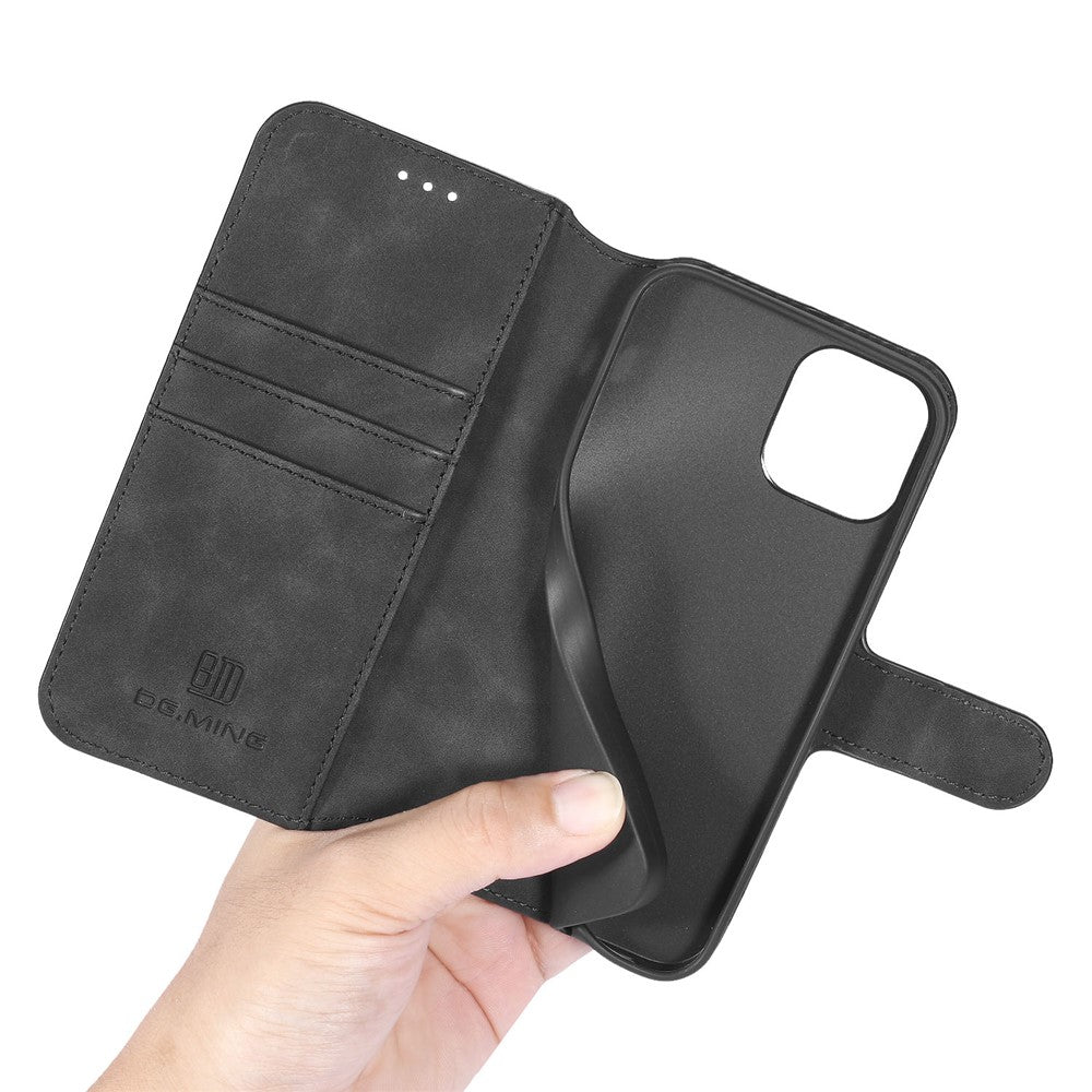 DG.MING Retro Style Leather Wallet Shell for iPhone 12 Pro/12