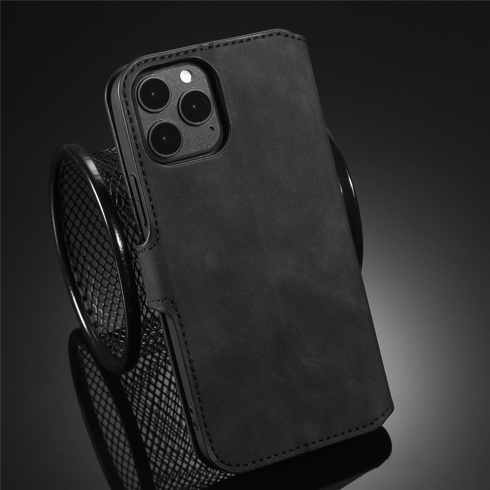 DG.MING Retro Style Leather Wallet Shell for iPhone 12 Pro/12