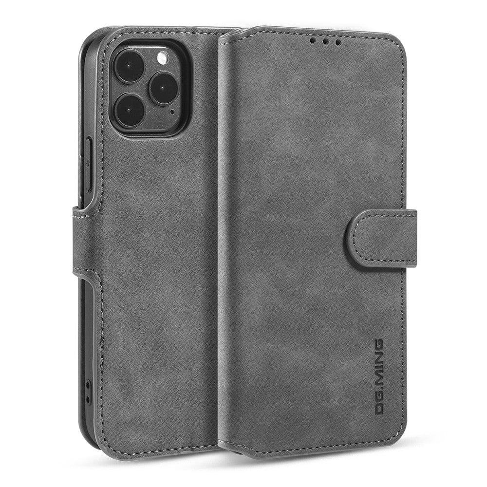 DG.MING Retro Style Leather Wallet Shell for iPhone 12 Pro/12