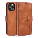 DG.MING Retro Style Leather Wallet Shell for iPhone 12 Pro/12