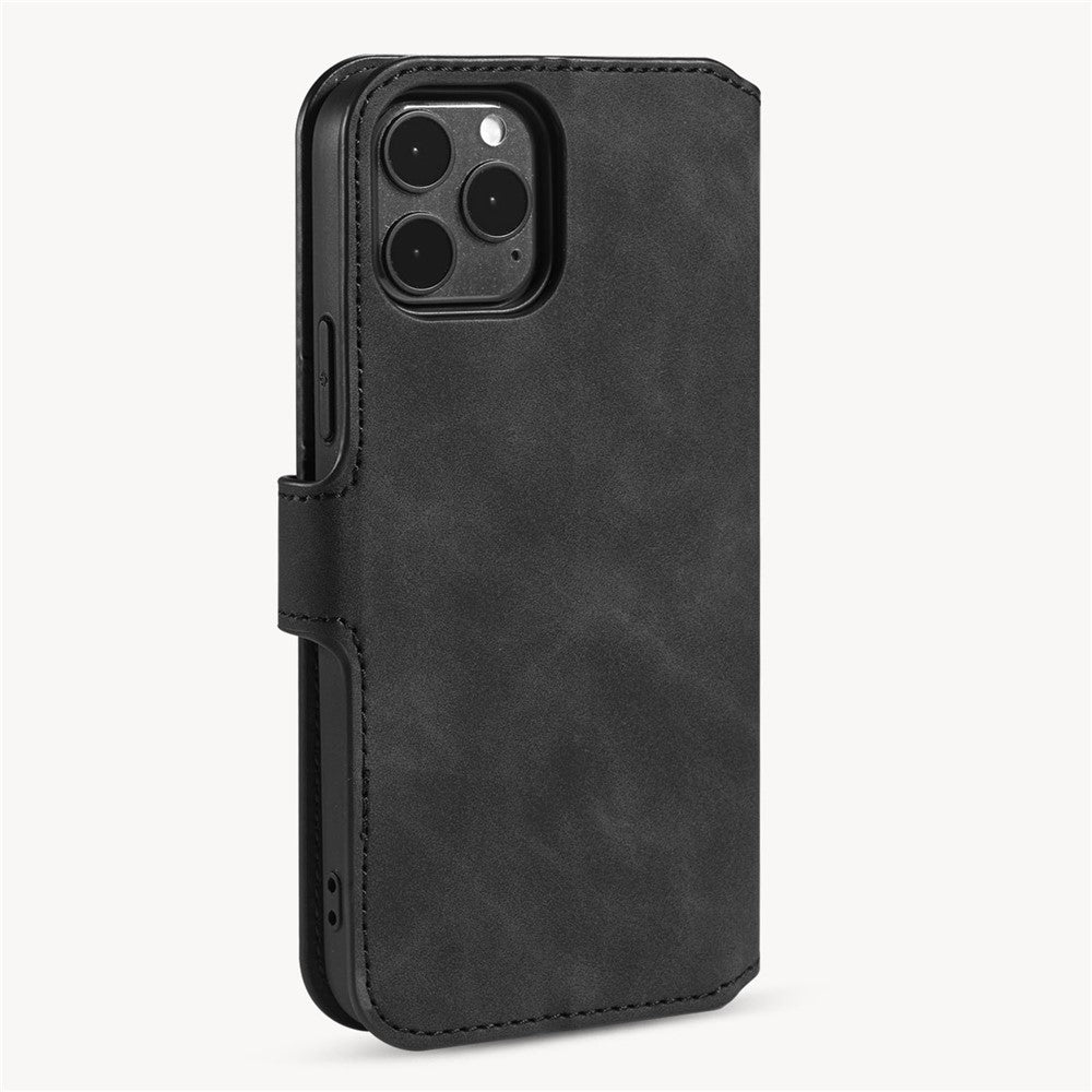 DG.MING Retro Style Leather Wallet Stand Case for iPhone 12 Pro Max 6.7 inch