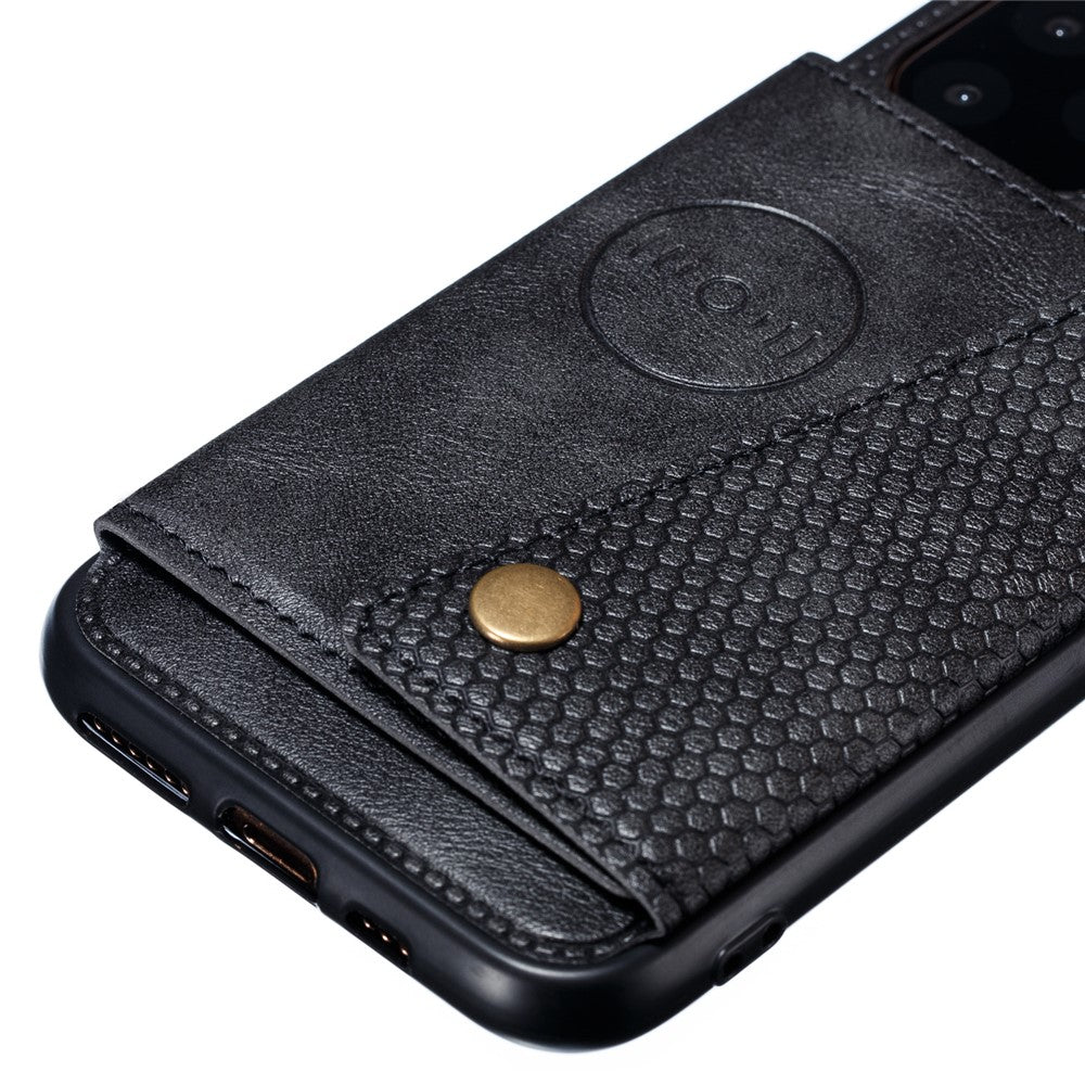PU-læderbelagt TPU Cover [Indbygget magnetisk plade til bil] til iPhone 12 Pro Max 6,7 tommer