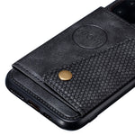 PU Leather Coated TPU Cover [Built-in Vehicle Magnetic Sheet] for iPhone 12 Pro/12
