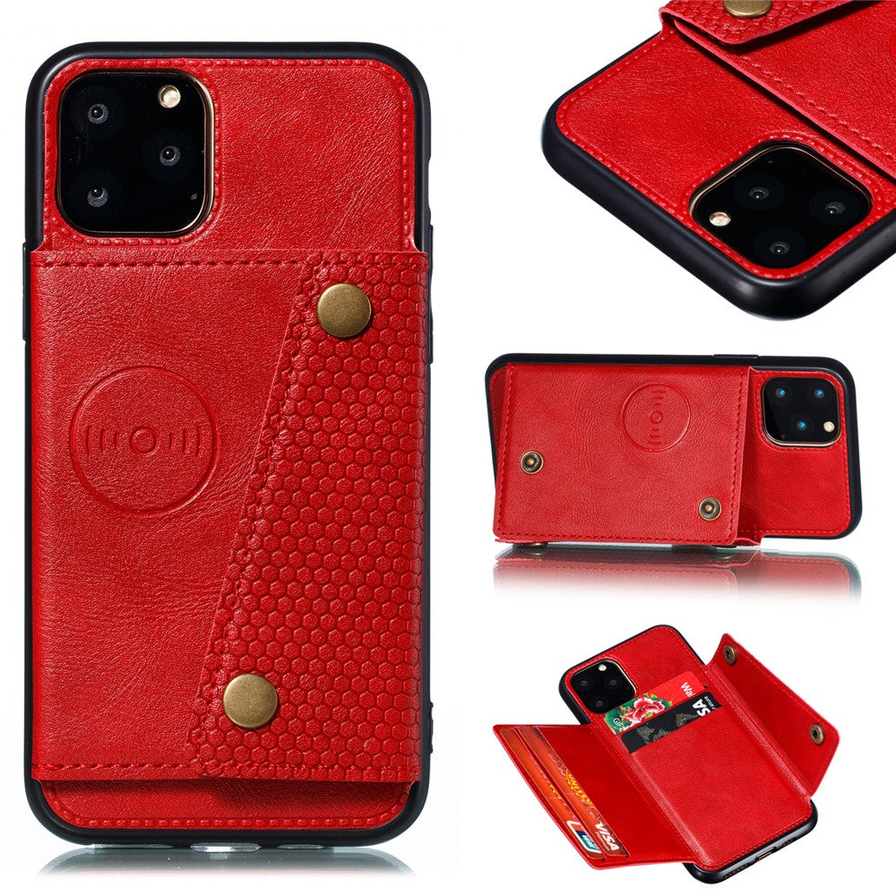 PU Leather Coated TPU Cover [Built-in Vehicle Magnetic Sheet] for iPhone 12 Pro/12