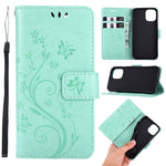 Imprint Butterfly Flower Leather Case with Strap for iPhone 12 mini