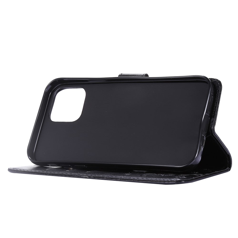 Imprint Butterfly Flower Leather Cover with Wallet for iPhone 12 Pro/12
