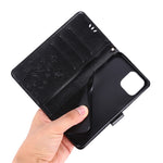 Imprint Butterfly Flower Leather Cover with Wallet for iPhone 12 Pro/12