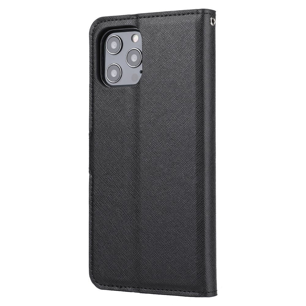 Cross Skin Leather Removable TPU Back Shell for iPhone 12 Pro Max 6.7 inch