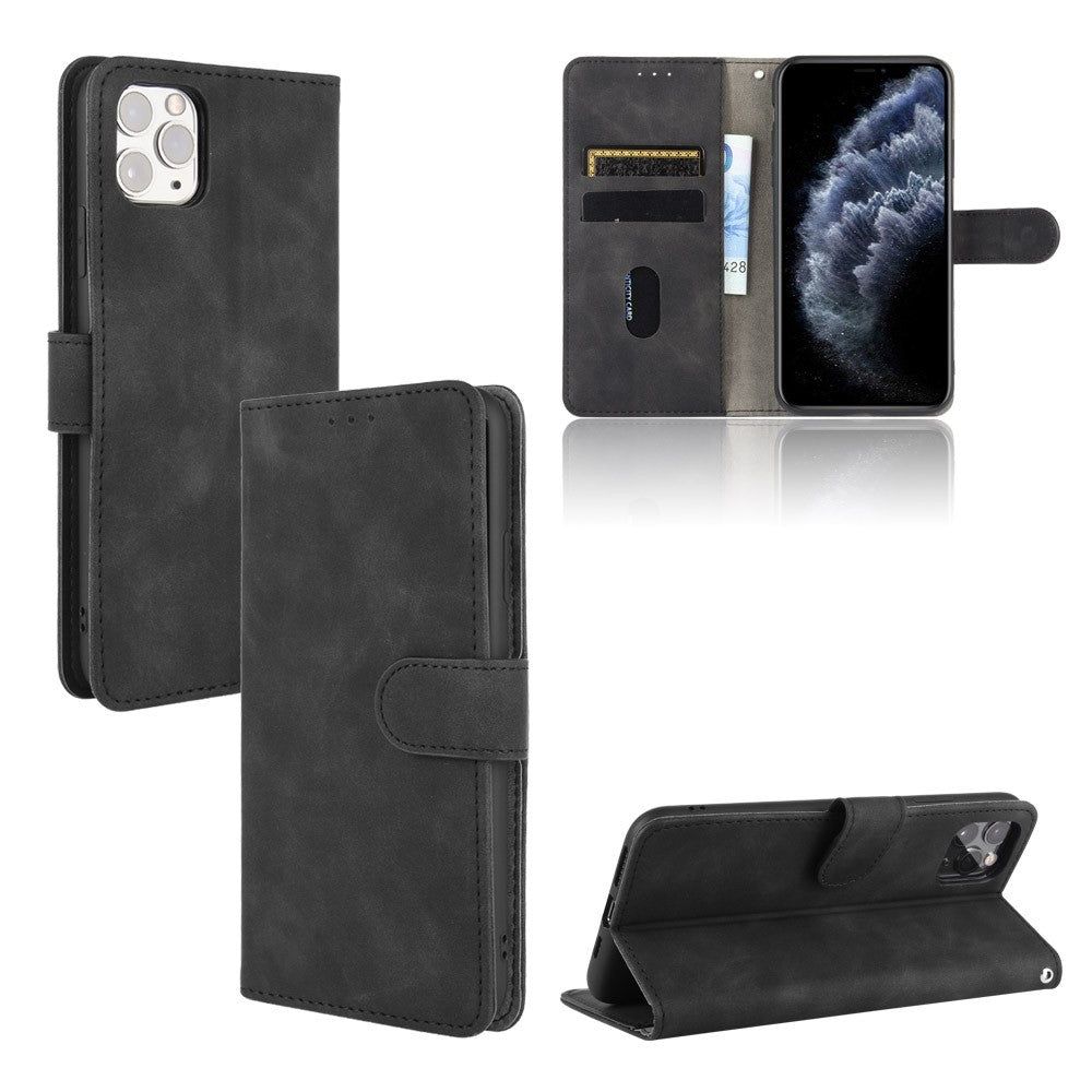 Skin-touch Pungstativ Læder Mobilcover til iPhone 12 mini