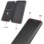 Lædercover til iPhone 12 Pro/12 med indbygget stander og kulfibertekstur