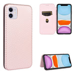 Lædercover til iPhone 12 Pro/12 med indbygget stander og kulfibertekstur