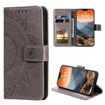 Imprinted Mandala Flower Wallet Leather Flip Cover with Strap for iPhone 12 Pro Max 6.7 inch