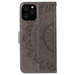 Imprinted Mandala Flower Wallet Leather Flip Cover with Strap for iPhone 12 Pro Max 6.7 inch