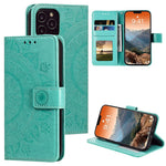 Imprinted Mandala Flower Wallet Leather Flip Cover with Strap for iPhone 12 Pro Max 6.7 inch