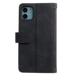 Zipper Pocket 9 Card Slots Leather Wallet Case for iPhone 12 mini 5.4 inch
