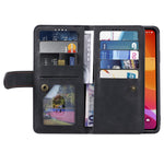 Zipper Pocket 9 Card Slots Leather Wallet Case for iPhone 12 Pro/12