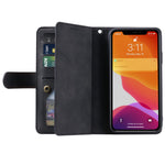 Zipper Pocket 9 Card Slots Leather Wallet Case for iPhone 12 Pro/12