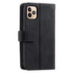 Zipper Pocket 9 Card Slots Leather Wallet Case for iPhone 12 Pro/12