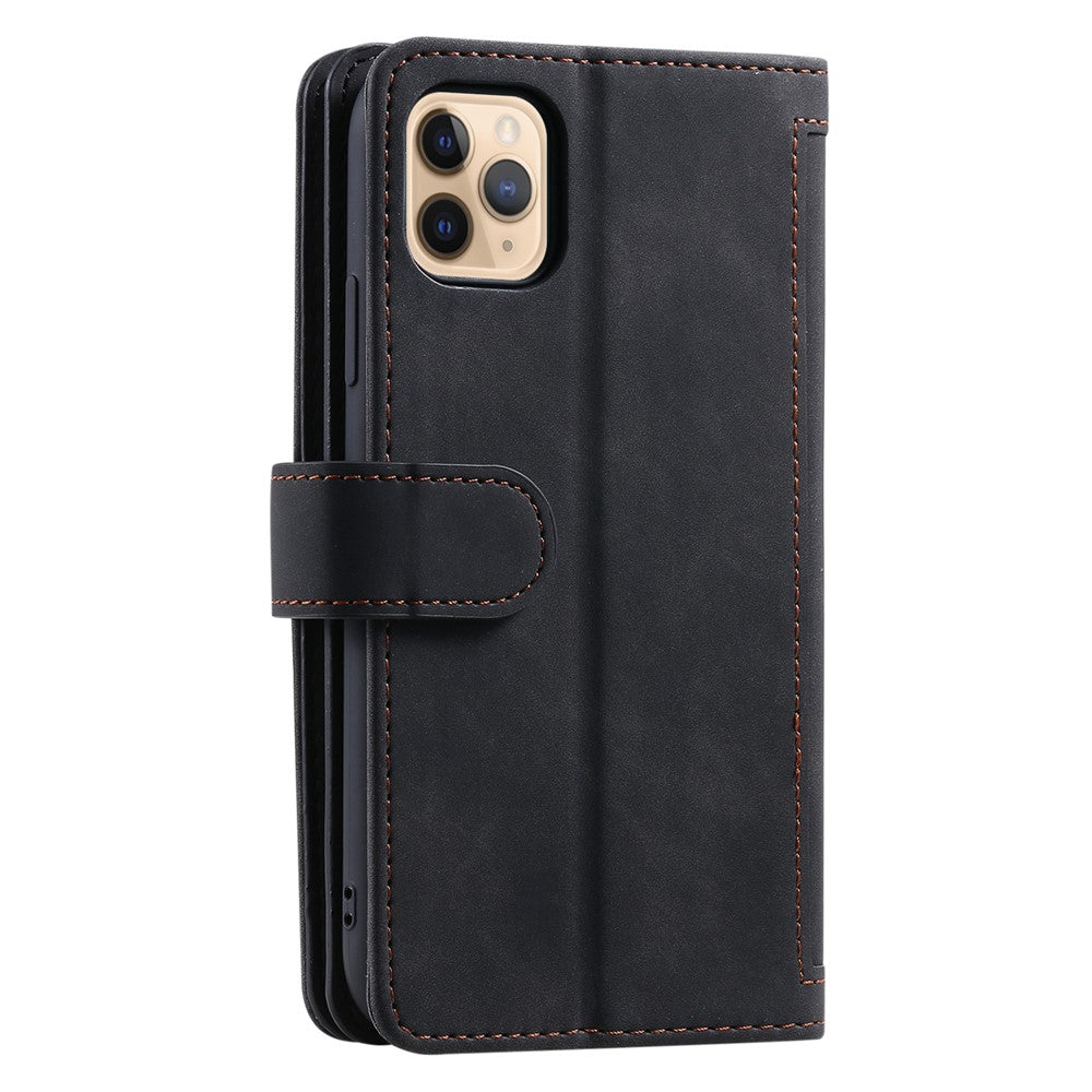 Zipper Pocket 9 Card Slots Leather Wallet Case for iPhone 12 Pro/12