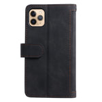 Zipper Pocket 9 Card Slots Leather Wallet Case for iPhone 12 Pro/12