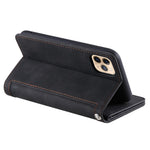 Zipper Pocket 9 Card Slots Leather Wallet Case for iPhone 12 Pro/12