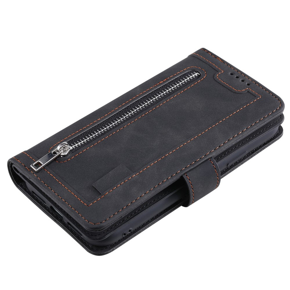 Zipper Pocket 9 Card Slots Leather Wallet Case for iPhone 12 Pro/12