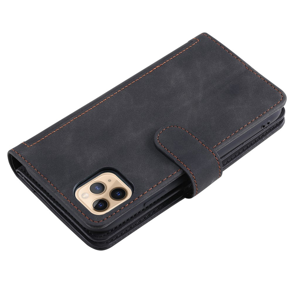 Zipper Pocket 9 Card Slots Leather Wallet Case for iPhone 12 Pro/12