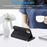 Zipper Pocket 9 Card Slots Leather Wallet Case for iPhone 12 Pro/12