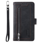 Zipper Pocket 9 Card Slots Leather Wallet Case for iPhone 12 Pro/12