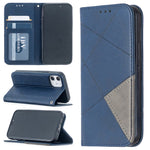 Geometric Pattern Leather Stand Case with Card Slots for iPhone 12 mini 5.4 inch