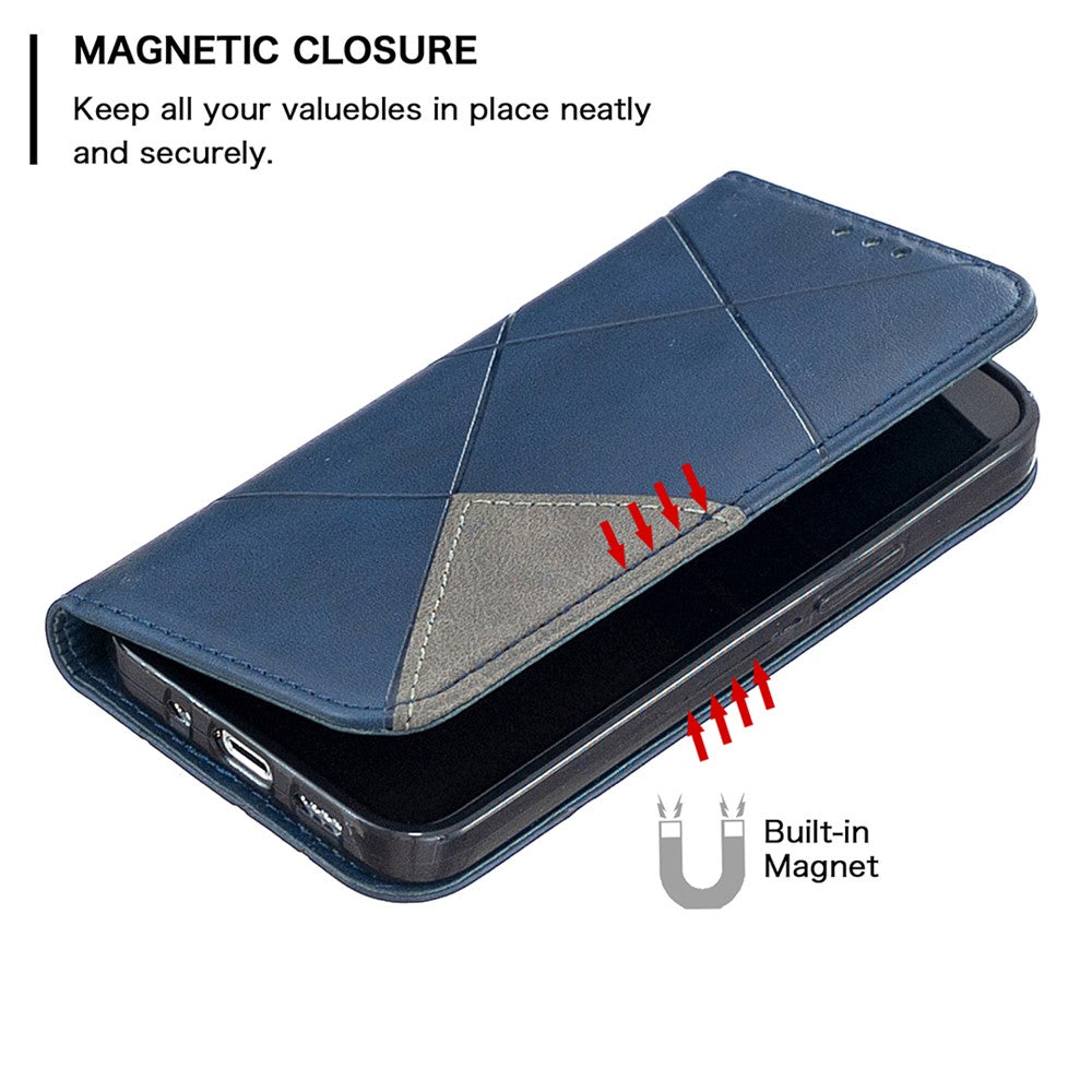 Geometric Pattern Leather Stand Case with Card Slots for iPhone 12 mini 5.4 inch