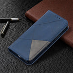 Geometric Pattern Leather Stand Case with Card Slots for iPhone 12 mini 5.4 inch