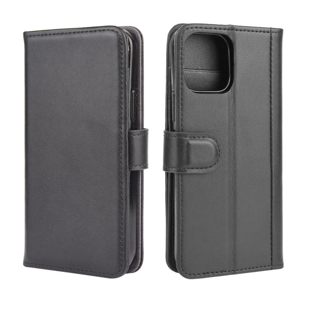 Til iPhone 12 Pro Max telefoncovers Ægte Splitlæder Pung Mobilcover Stand