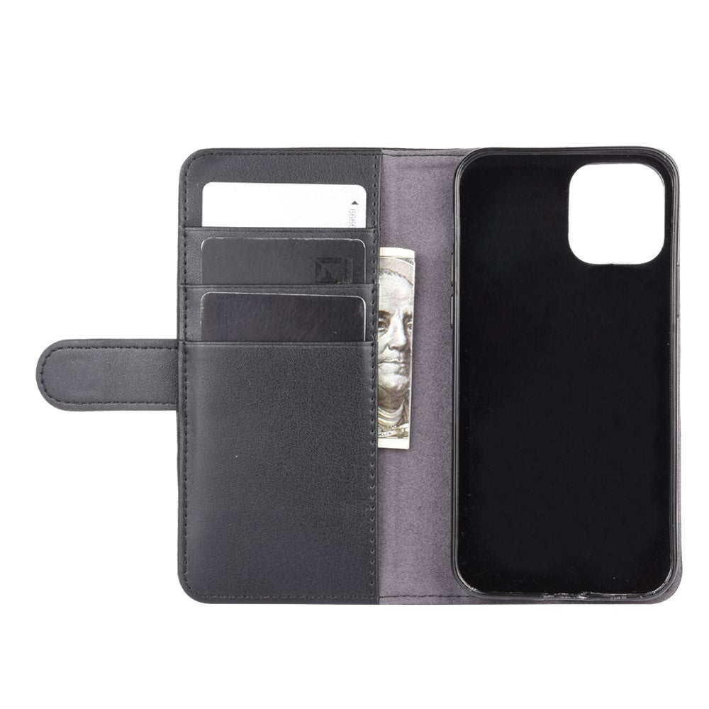 Til iPhone 12 Pro Max telefoncovers Ægte Splitlæder Pung Mobilcover Stand