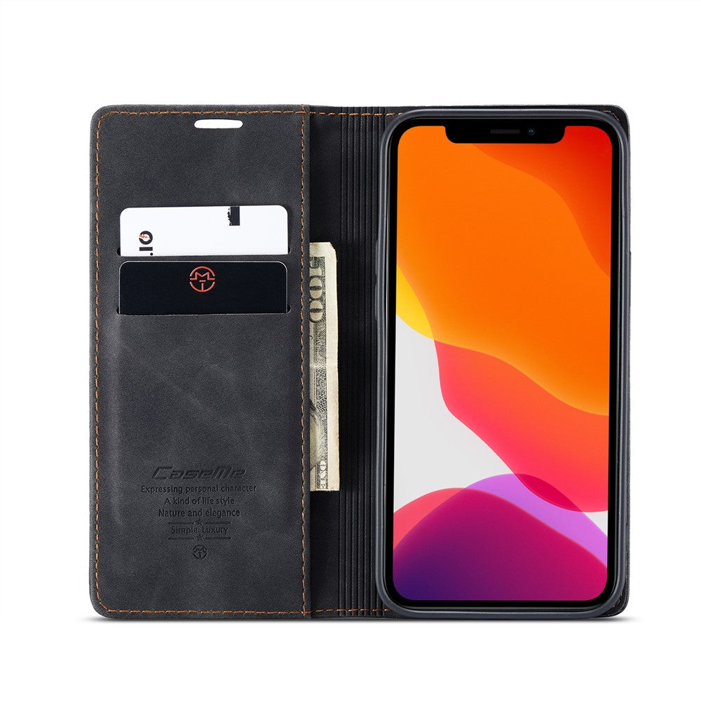 CASEME 013 Series Wallet Stand Auto-absorbed lædercover til iPhone 12 mini