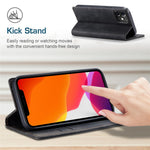 CASEME 013 Series Wallet Stand Auto-absorbed lædercover til iPhone 12 mini