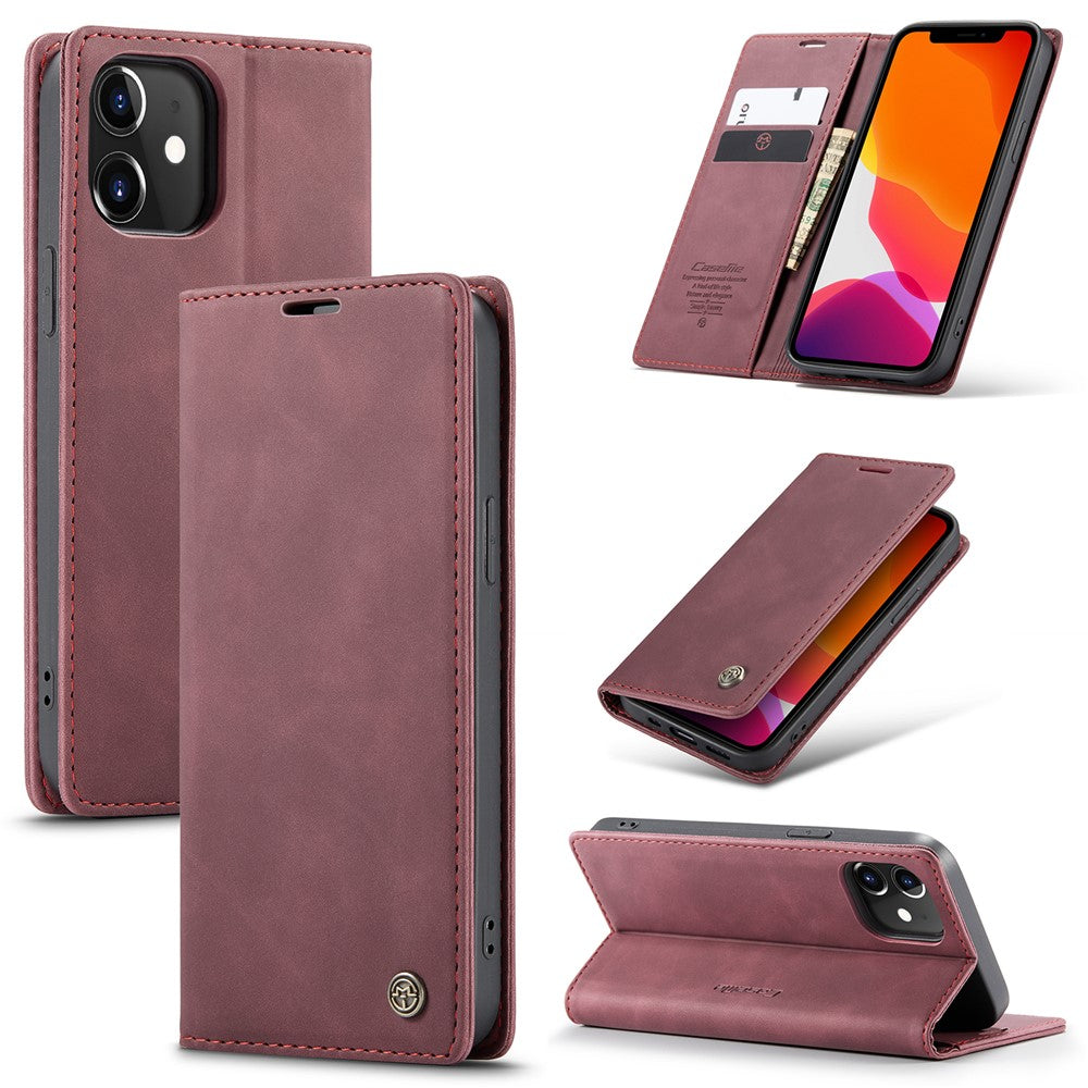 CASEME 013 Series Wallet Stand Auto-absorbed lædercover til iPhone 12 mini