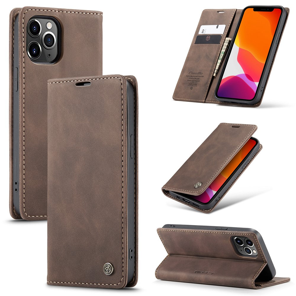 CASEME 013 Series Wallet Auto-absorbed Leather Flip Case for iPhone 12 Pro Max 6.7 inch