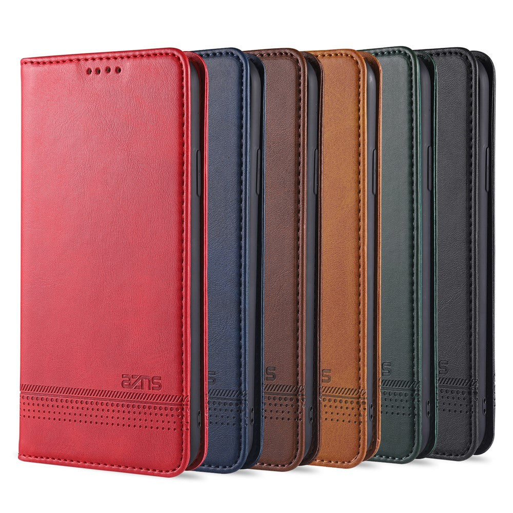 AZNS Magnetic Absorbed Leather Wallet Cover Case for iPhone 12 Pro/12