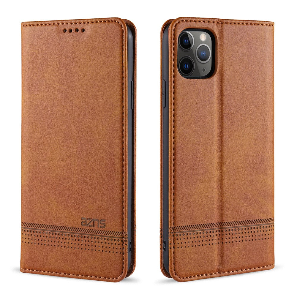 AZNS Magnetic Absorbed Leather Wallet Cover Case for iPhone 12 Pro/12