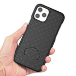 Vævet Tekstur Drejelig Bælteclips Hylster PC + TPU Telefoncover til iPhone 12 Pro Max 6,7 tommer
