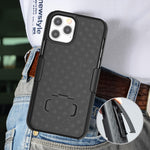 Vævet Tekstur Drejelig Bælteclips Hylster PC + TPU Telefoncover til iPhone 12 Pro Max 6,7 tommer